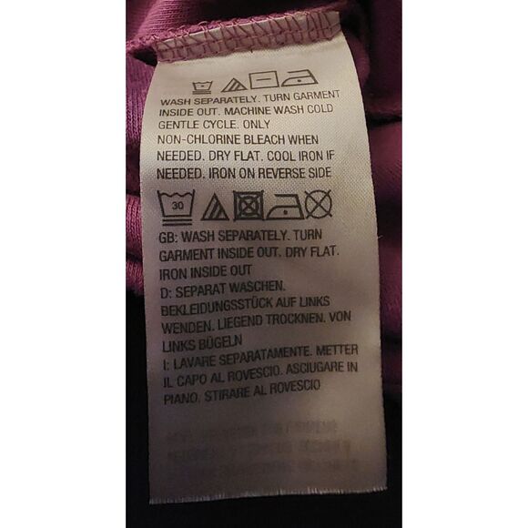 Quacker Factory Rhinestone Cut Out Purple Blouse Women Sz XL 3/4 Sleeve Stretch - Picture 6 of 6